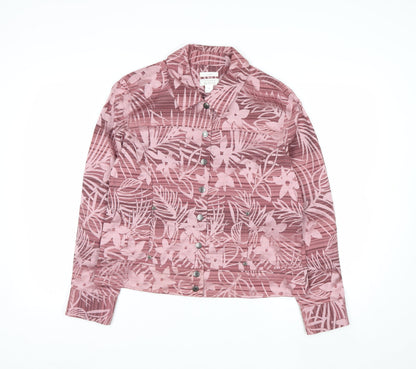 Christopher & Banks Women's Pink Floral Button Jacket Size M