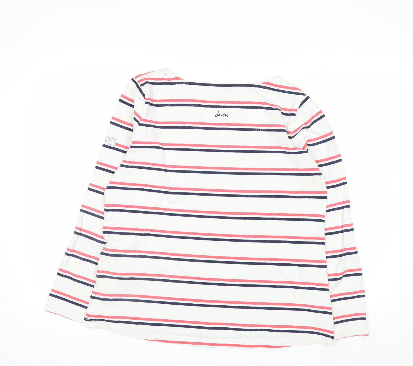 Joules Womens Multicoloured Striped Long Sleeve Cotton T-Shirt Size 14
