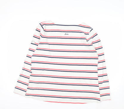 Joules Womens Multicoloured Striped Long Sleeve Cotton T-Shirt Size 14