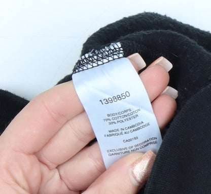 Champion Women's Black Small Pullover Sweatshirt Logo Cotton Blend