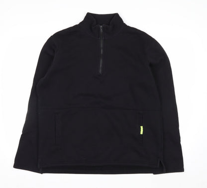 DKNY Jeans Men's Black L Fleece 1/2 Zip Sweatshirt Pullover