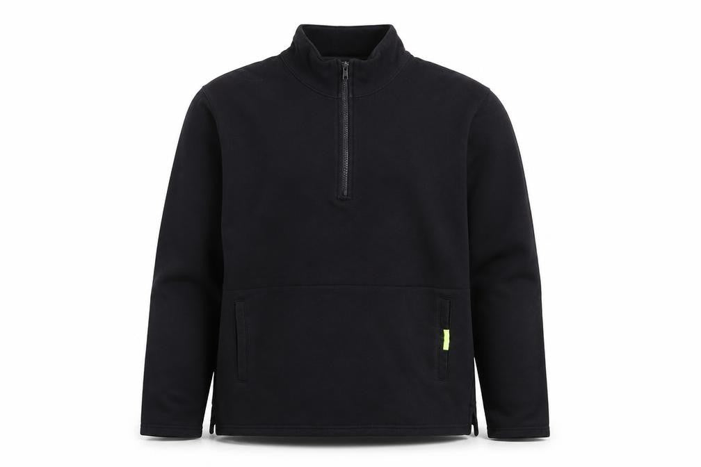 DKNY Jeans Men's Black L Fleece 1/2 Zip Sweatshirt Pullover