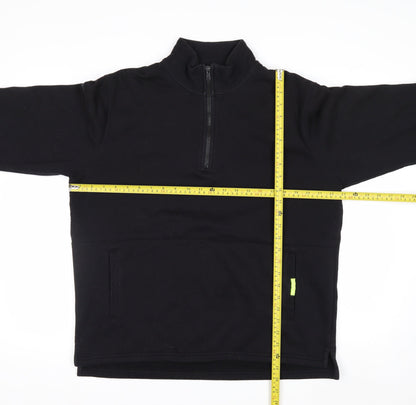 DKNY Jeans Men's Black L Fleece 1/2 Zip Sweatshirt Pullover