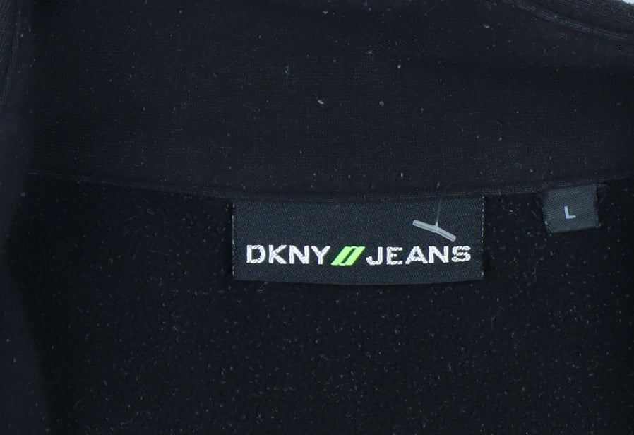DKNY Jeans Men's Black L Fleece 1/2 Zip Sweatshirt Pullover