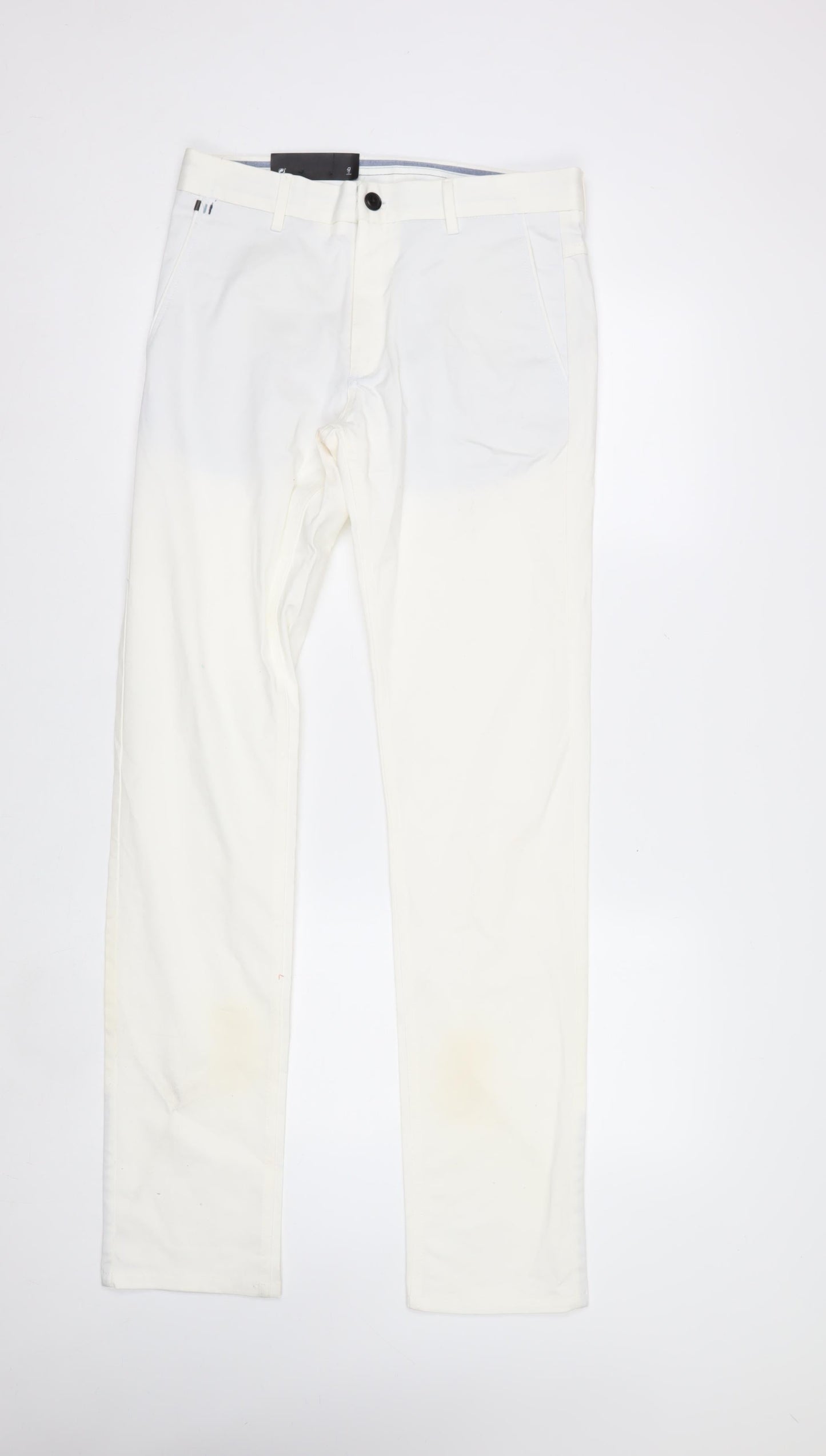 Zara Man White Slim Fit Chino Trousers Size 30 Men's