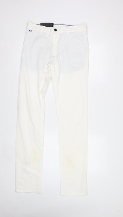 Zara Man White Slim Fit Chino Trousers Size 30 Men's