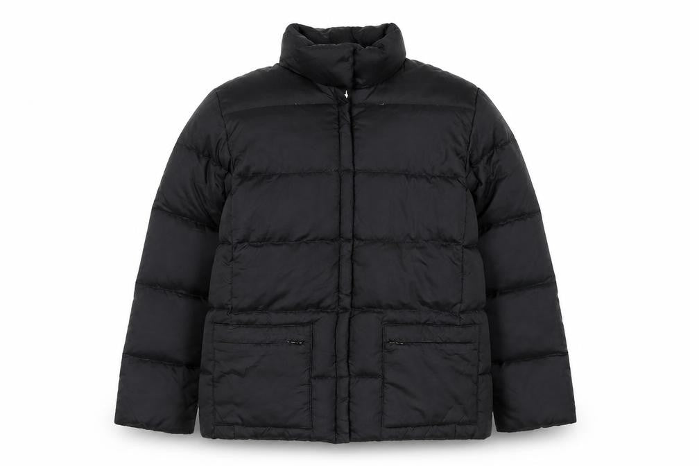 IZZI Womens Black Puffer Jacket M Mid-Length Down Winter Coat