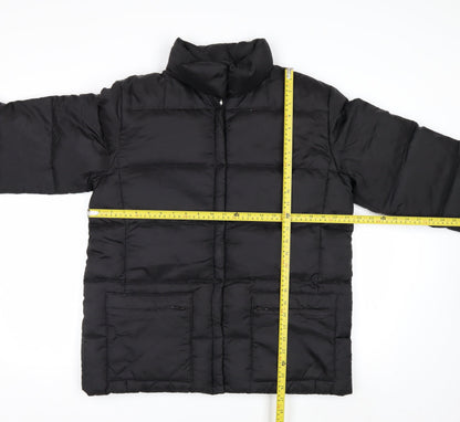 IZZI Womens Black Puffer Jacket M Mid-Length Down Winter Coat