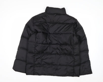 IZZI Womens Black Puffer Jacket M Mid-Length Down Winter Coat