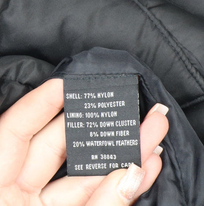 IZZI Womens Black Puffer Jacket M Mid-Length Down Winter Coat