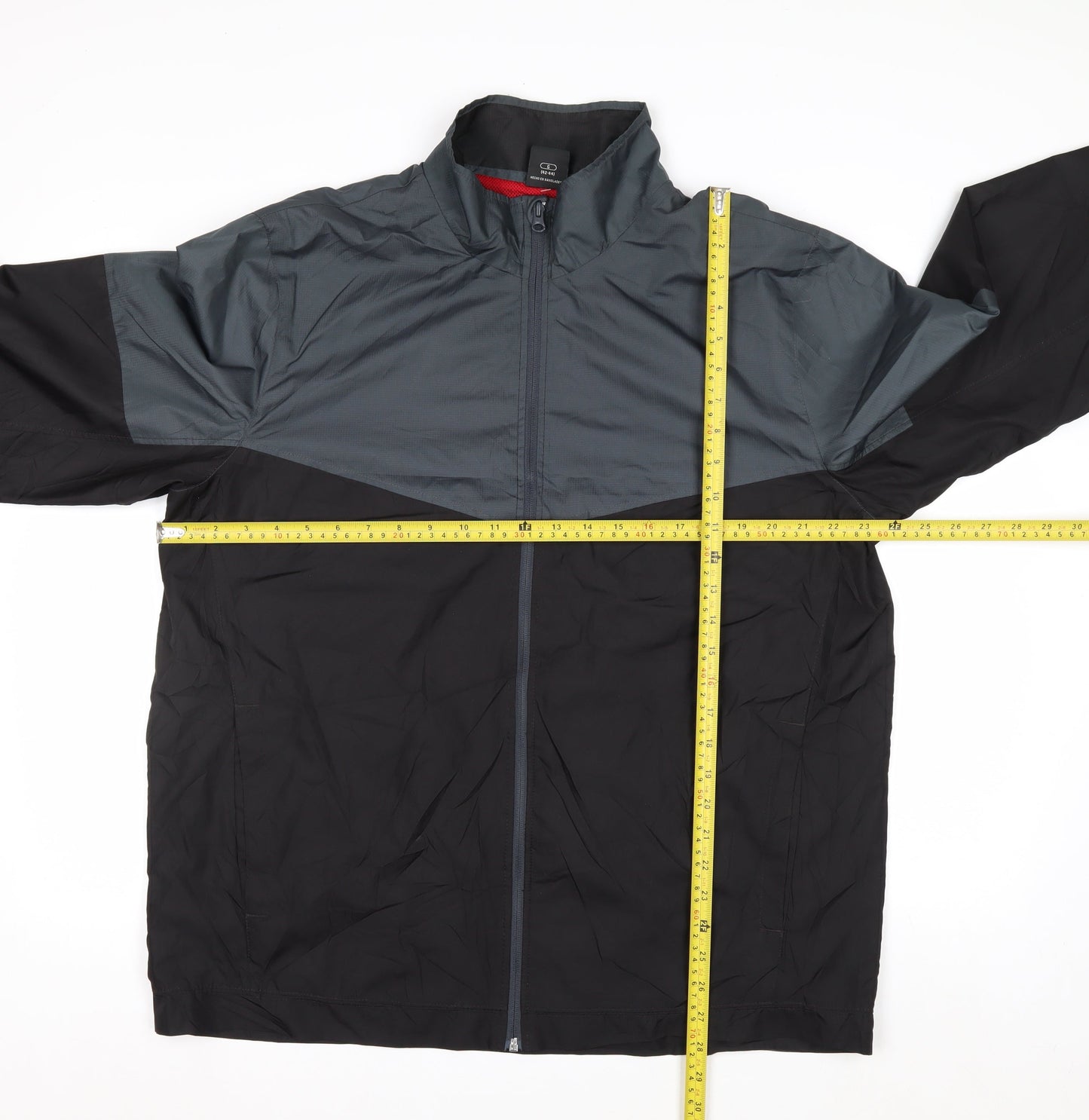 Starter Men's Black Grey L Windbreaker Jacket Full Zip Lightweight