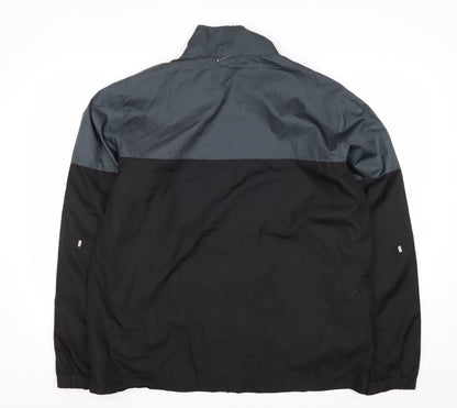 Starter Men's Black Grey L Windbreaker Jacket Full Zip Lightweight
