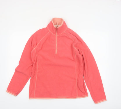 Mountain Warehouse Women Coral Pink Fleece 1/4 Zip Pullover UK 10