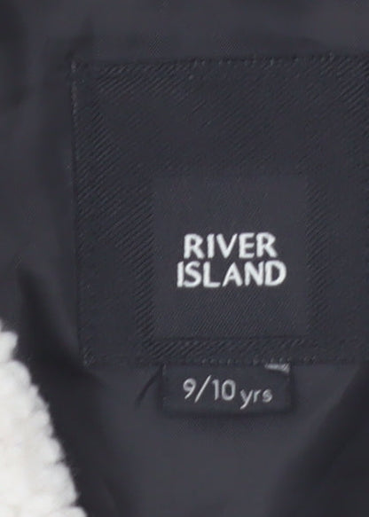 River Island Boys Black Check Sherpa Shirt Jacket 9-10 Years