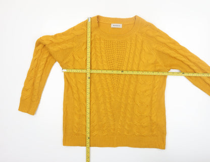 Bassini Women’s Yellow Cable-Knit Acrylic Jumper XL