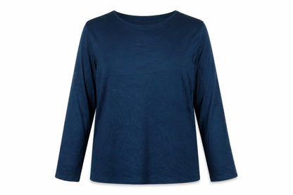 Finery Women Blue Long Sleeve Basic Jersey T-Shirt UK 18