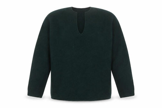 Uniqlo Women's Green Wool V-Neck Pullover Jumper M
