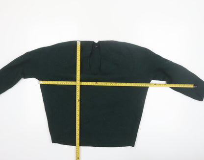 Uniqlo Women's Green Wool V-Neck Pullover Jumper M