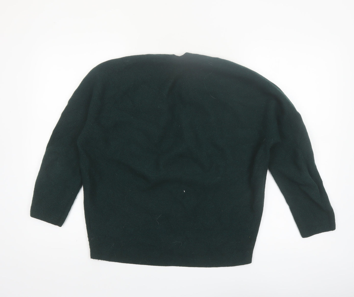 Uniqlo Women's Green Wool V-Neck Pullover Jumper M