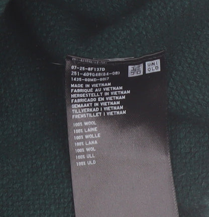 Uniqlo Women's Green Wool V-Neck Pullover Jumper M