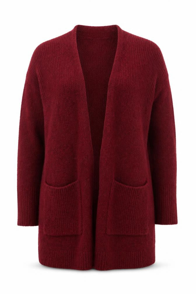 White Stuff Women Red Long Sleeve Open Knit Cardigan UK 14