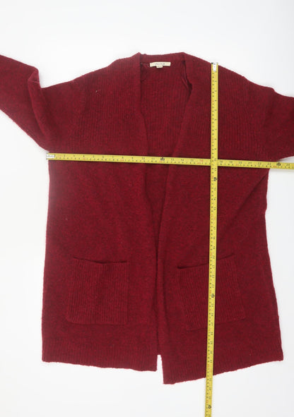 White Stuff Women Red Long Sleeve Open Knit Cardigan UK 14