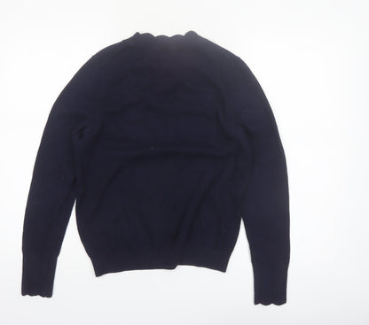 Boden Women Blue Cotton Wool Crew Neck Long Sleeve Jumper Size 12