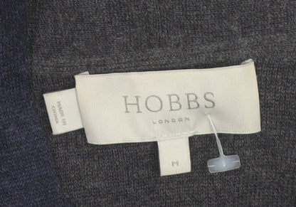 Hobbs Women’s Grey & Navy Colour Block Long Knit Cardigan M
