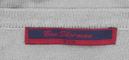 Ben Sherman Men's Beige Cotton V-Neck Pullover Jumper M
