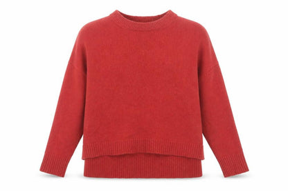 Marks & Spencer Womens Burnt Orange Lambswool Mock Neck Jumper Size S