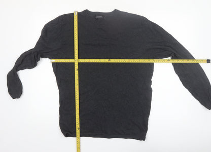 Zara Man Black Cotton Crew Neck Pullover Jumper XL