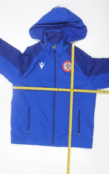 Macron Men’s Blue Hooded Windbreaker Jacket M Football Training