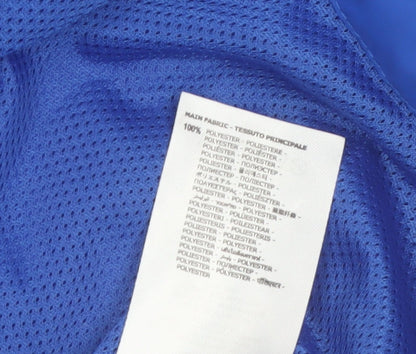Macron Men’s Blue Hooded Windbreaker Jacket M Football Training