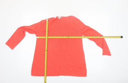 Gap Women’s Red Cotton Boat Neck Long Sleeve Jumper Size S