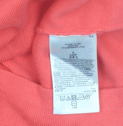 Gap Women’s Red Cotton Boat Neck Long Sleeve Jumper Size S