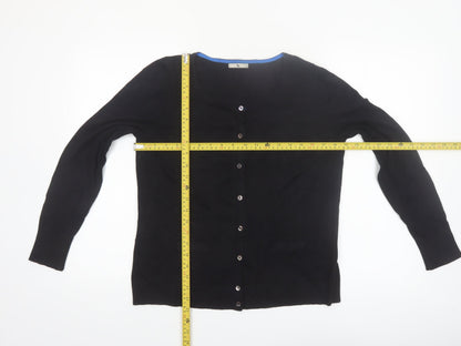 Tu Women's Black Size 14 Crew Neck Button Cardigan