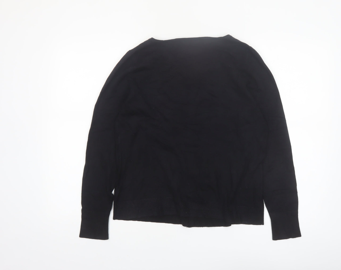 Tu Women's Black Size 14 Crew Neck Button Cardigan