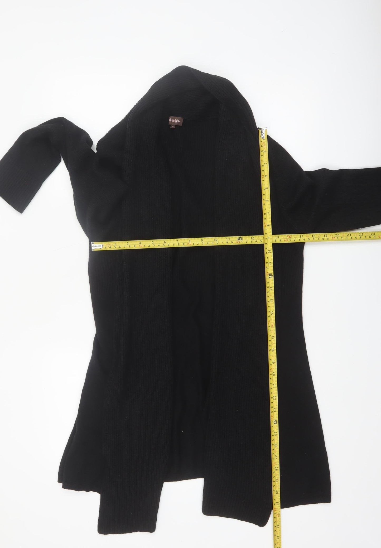 Phase Eight Women's Black Size 16 Open Knit Long Sleeve Cardigan