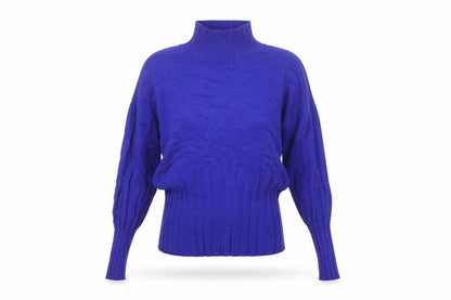 Marks & Spencer Women Blue Mock Neck Long Sleeve Jumper Size 10