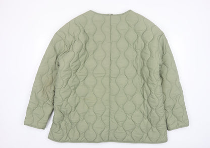 Kangol Women's Green Quilted Jacket UK 14 Mid-Length Casual