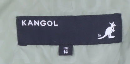 Kangol Women's Green Quilted Jacket UK 14 Mid-Length Casual