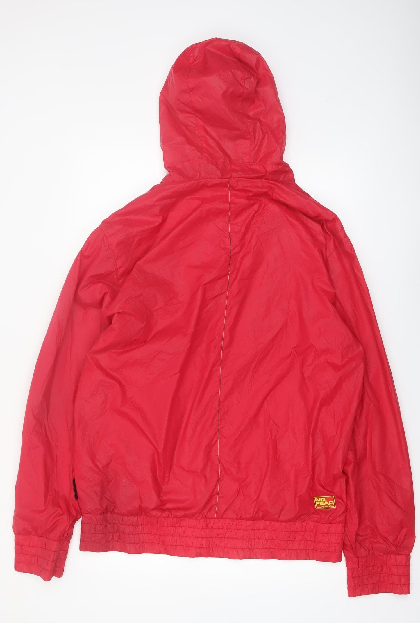 No Fear Mens Red Windbreaker Hooded Jacket 2XL Casual Outdoor