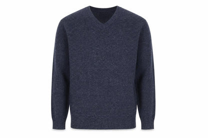 Mantaray Men's Blue Cotton V-Neck Jumper Size M