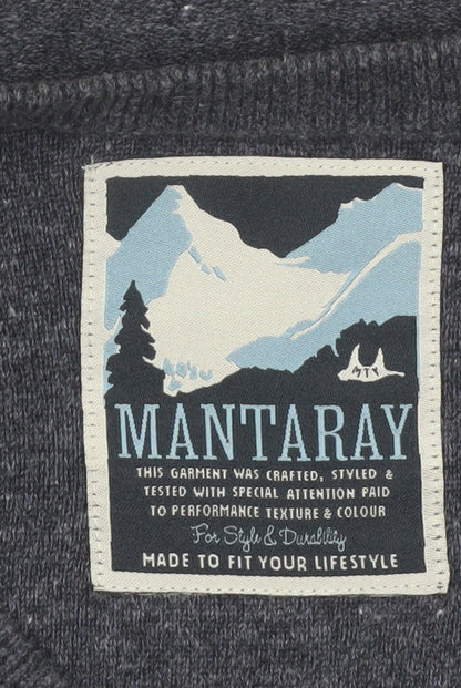 Mantaray Men's Blue Cotton V-Neck Jumper Size M