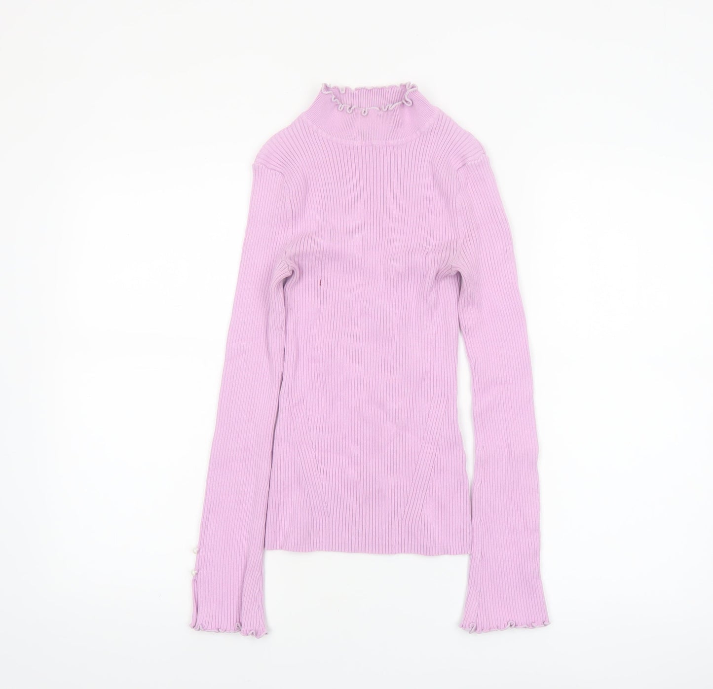 River Island Women’s Pink Mock Neck Slim Fit Jumper Size 10
