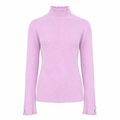 River Island Women’s Pink Mock Neck Slim Fit Jumper Size 10