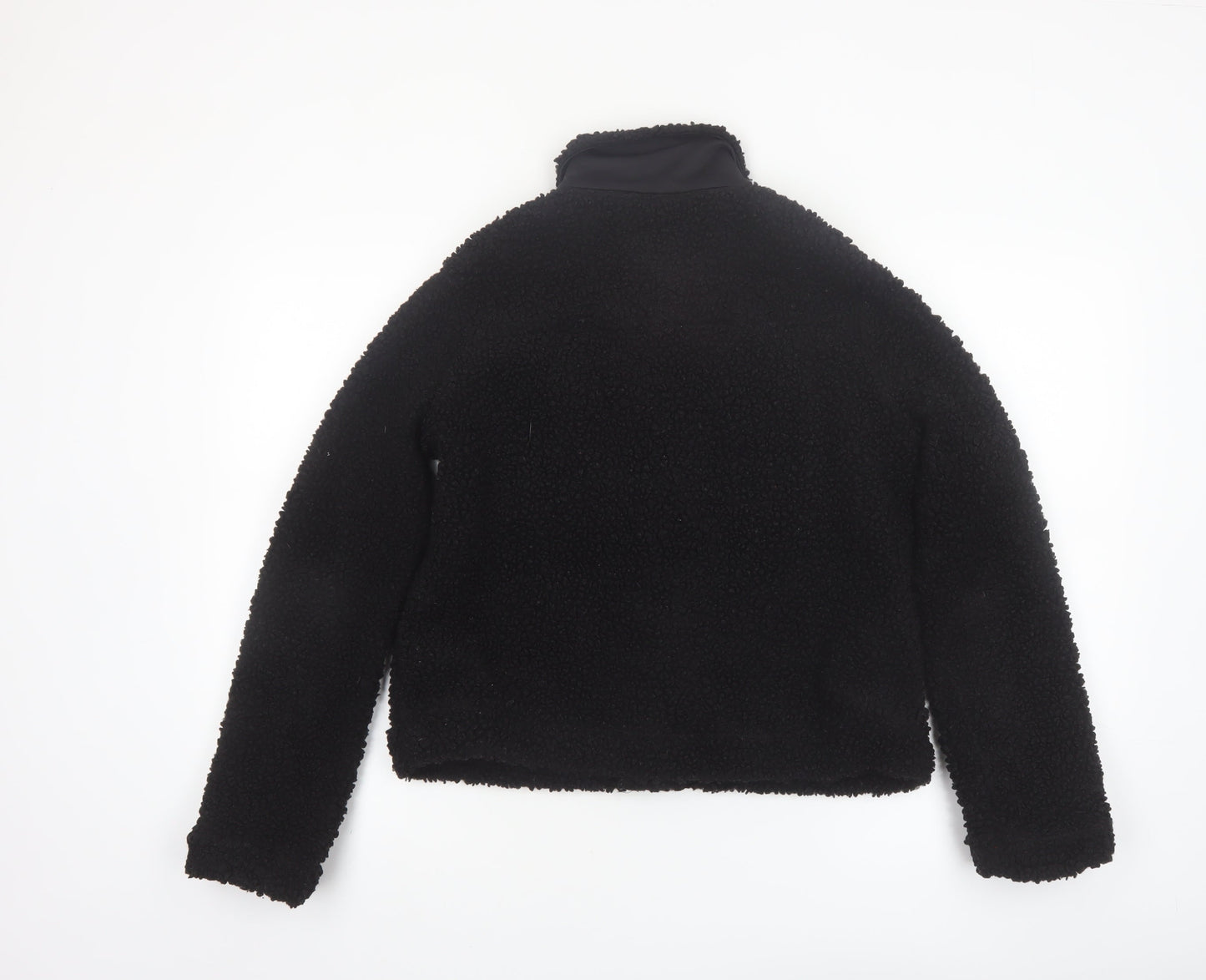 H&M Women’s Black Fleece Button Up Short Jacket XS