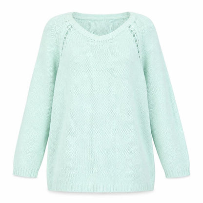 H&M Women’s Green Acrylic Knit Scoop Neck Pullover Jumper Size 8