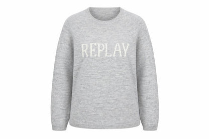 Replay Women Grey Knit Crew Neck Pullover Jumper Size L