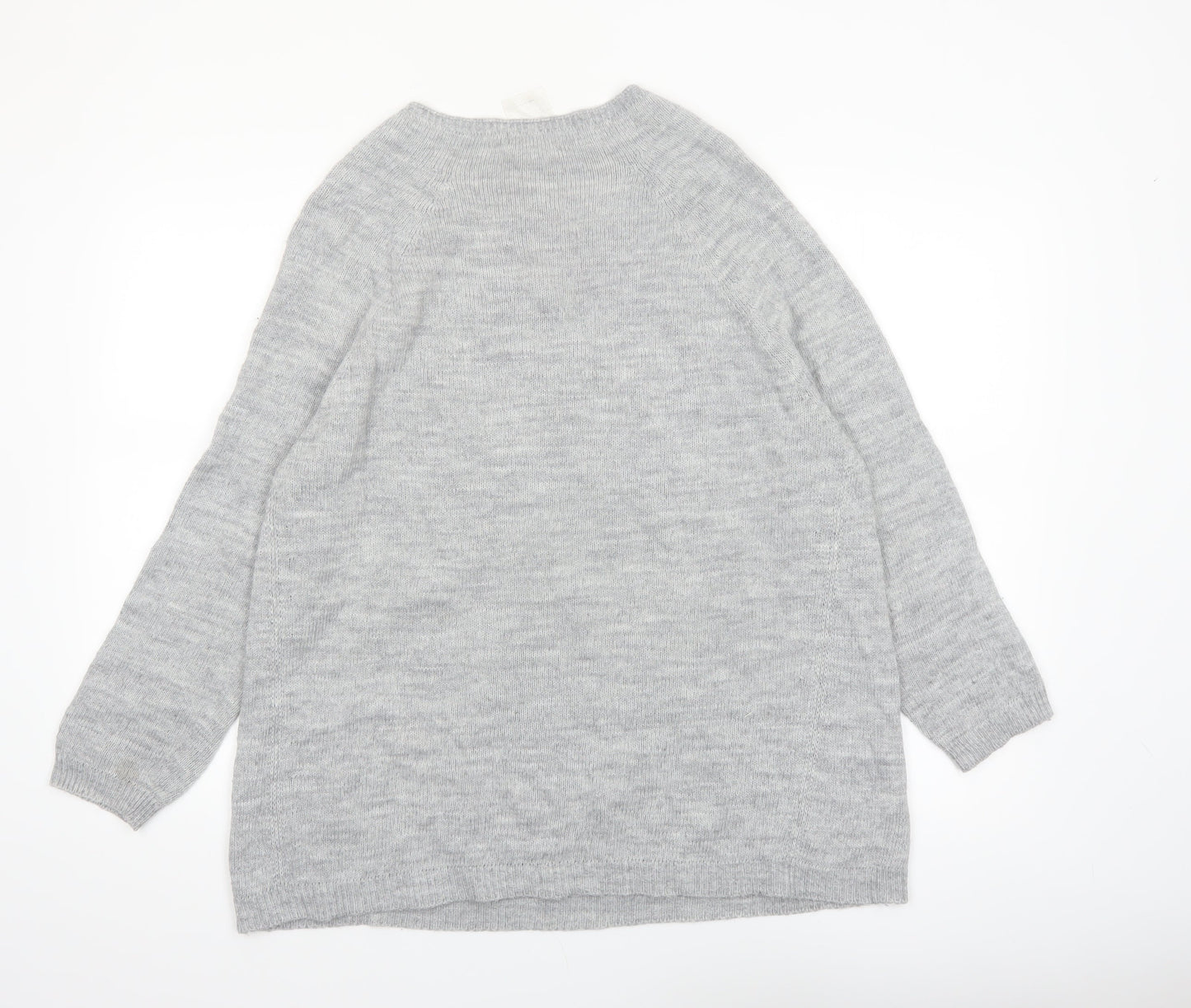 Replay Women Grey Knit Crew Neck Pullover Jumper Size L